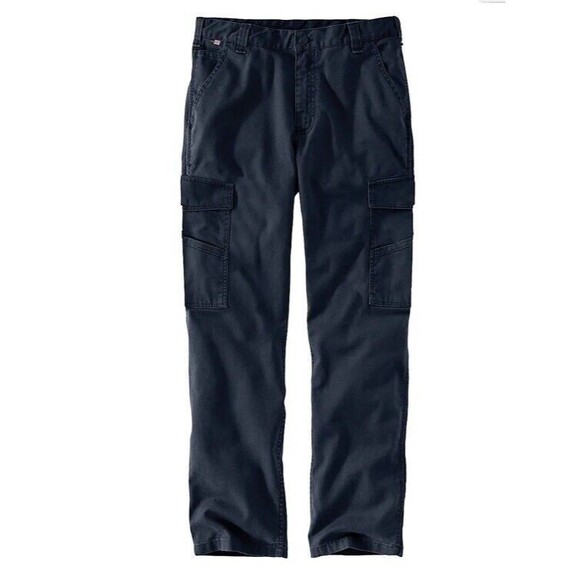 Carhartt Blue Dungaree Fit Flame Resistant Utility Cargo Work Pants Size 38x32 - Picture 1 of 14